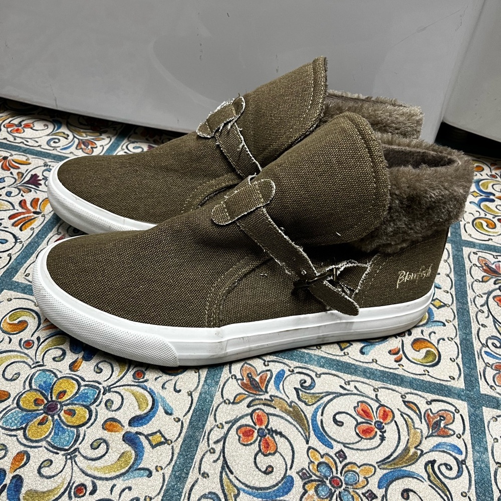 Brown Blowfish Fur-Lined Sneakers